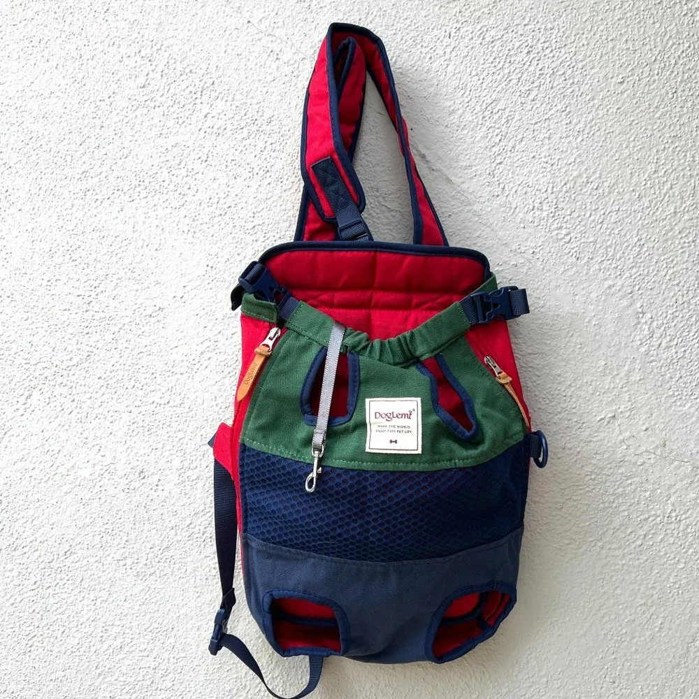 Doglemi Dog Carrier Backpack Front Facing Airline Approved. Multicolored